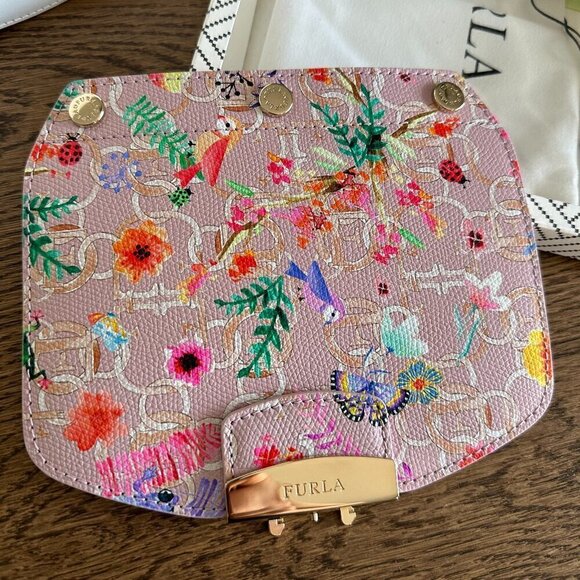 NWT！Furla My Play Interchangeable Metropolis Leather Flap -Watercolor Pink - Picture 2 of 6